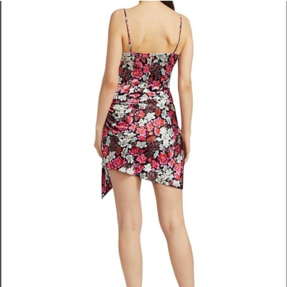 NWT Cinq a Sept Satin Whitney Dress Size 4 Floral Faux Wrap Spaghetti Strap $495 - Picture 4 of 16